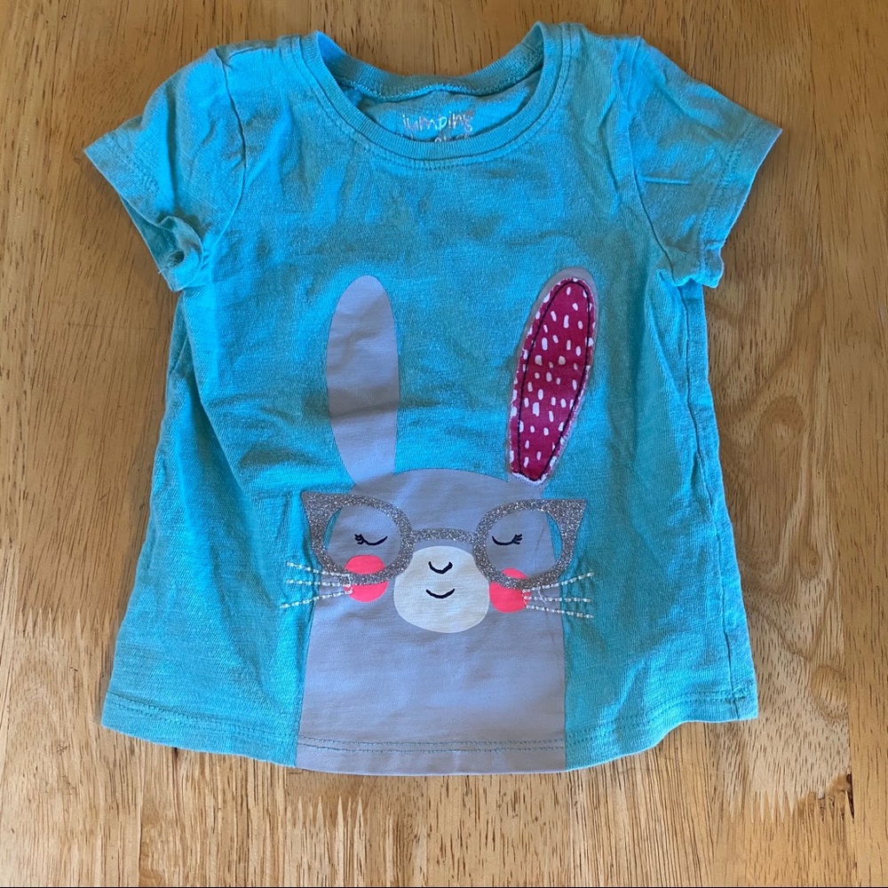 Jumping Beans Bunny Glasses Shirt 12 months